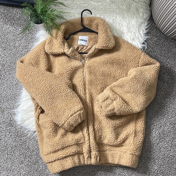 I AM GIA Tan Pixie Teddy Oversized Jacket - Picture 2 of 8